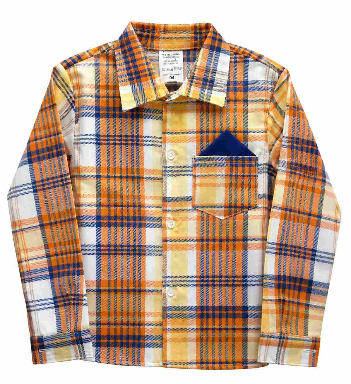CAMISA JUNINA XADREZ  JUVENIL REF 421